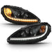 Anzo USA 121553 Projector Headlight Set w/Halo; w/Plank Style Switchback; Black w/Amber; Pair; - Truck Part Superstore