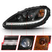 Anzo USA 121553 Projector Headlight Set w/Halo; w/Plank Style Switchback; Black w/Amber; Pair; - Truck Part Superstore