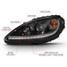 Anzo USA 121553 Projector Headlight Set w/Halo; w/Plank Style Switchback; Black w/Amber; Pair; - Truck Part Superstore