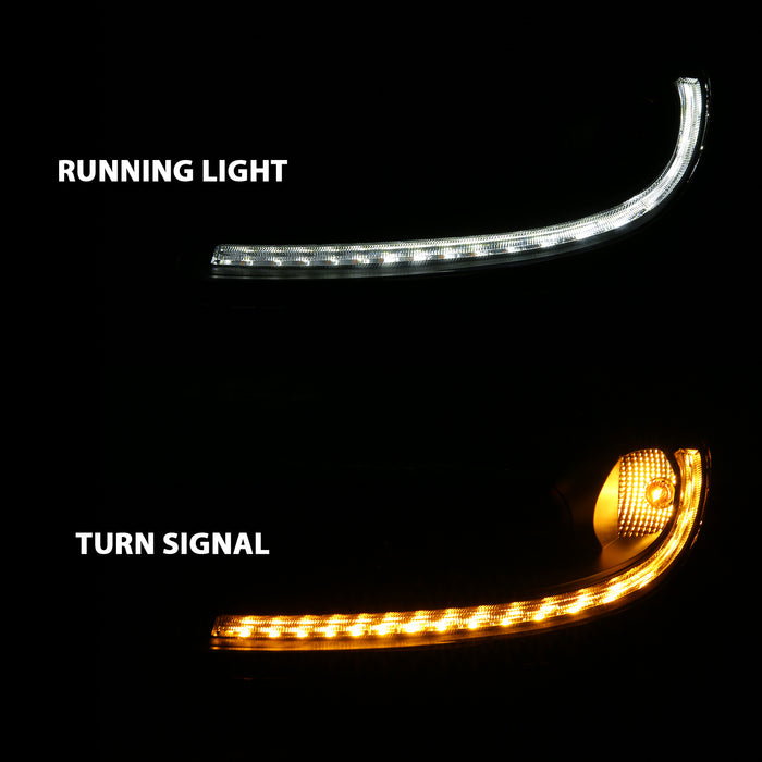 Anzo USA 121553 Projector Headlight Set w/Halo; w/Plank Style Switchback; Black w/Amber; Pair; - Truck Part Superstore