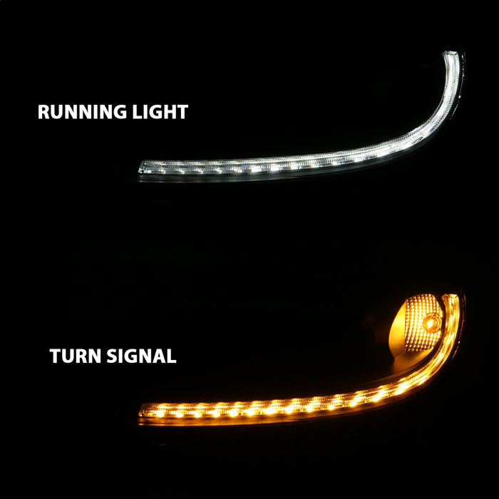 Anzo USA 121553 Projector Headlight Set w/Halo; w/Plank Style Switchback; Black w/Amber; Pair; - Truck Part Superstore