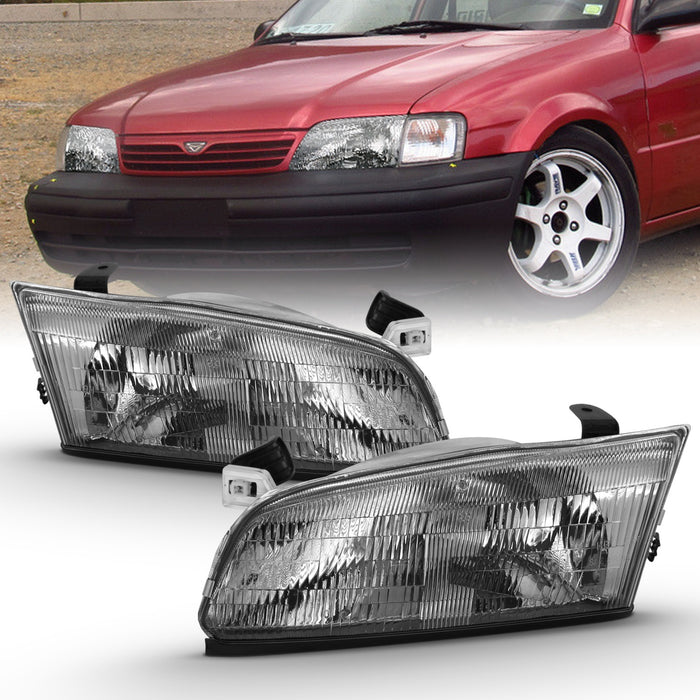 Anzo USA 121555 Crystal Headlight Set; Chrome w/Amber Housing; Pair; - Truck Part Superstore