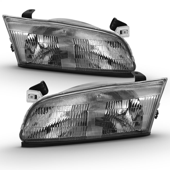 Anzo USA 121555 Crystal Headlight Set; Chrome w/Amber Housing; Pair; - Truck Part Superstore
