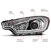 Anzo USA 121561 Projector Headlight Set; Chrome Housing; w/Light Bar; - Truck Part Superstore