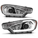 Anzo USA 121561 Projector Headlight Set; Chrome Housing; w/Light Bar; - Truck Part Superstore