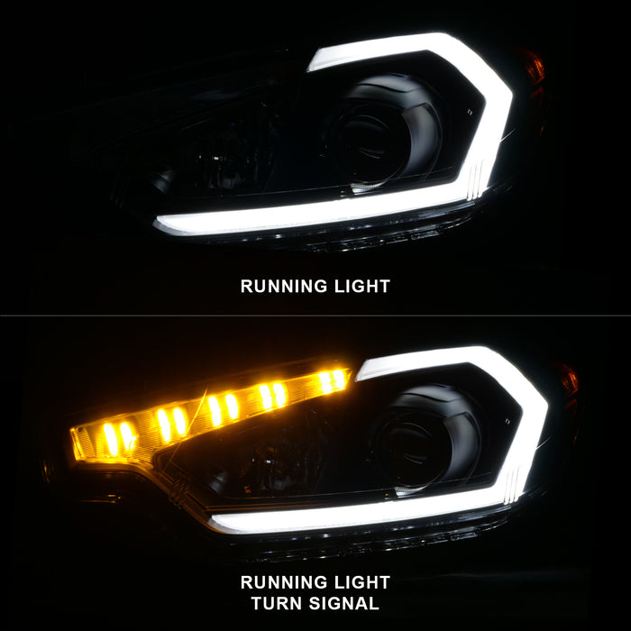 Anzo USA 121562 Projector Headlight Set; Black Housing; w/Light Bar; w/DRL; - Truck Part Superstore