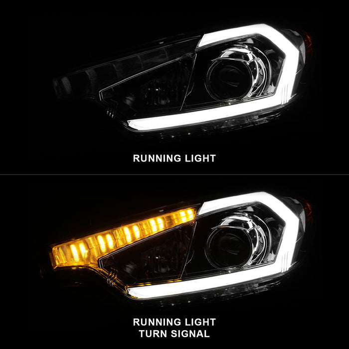 Anzo USA 121563 Projector Headlight Set; Chrome Housing; w/Light Bar; w/DRL; - Truck Part Superstore