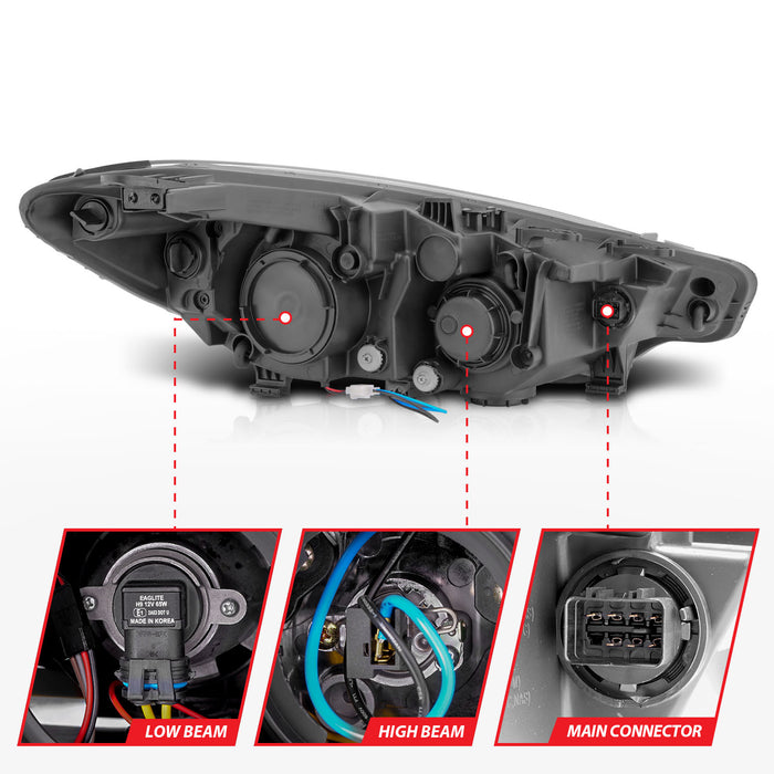 Anzo USA 121563 Projector Headlight Set; Chrome Housing; w/Light Bar; w/DRL; - Truck Part Superstore