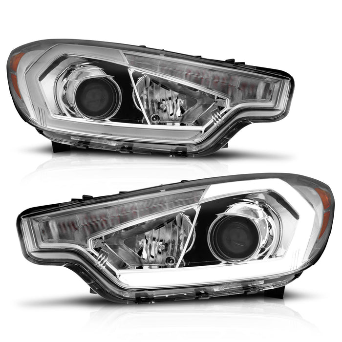 Anzo USA 121563 Projector Headlight Set; Chrome Housing; w/Light Bar; w/DRL; - Truck Part Superstore