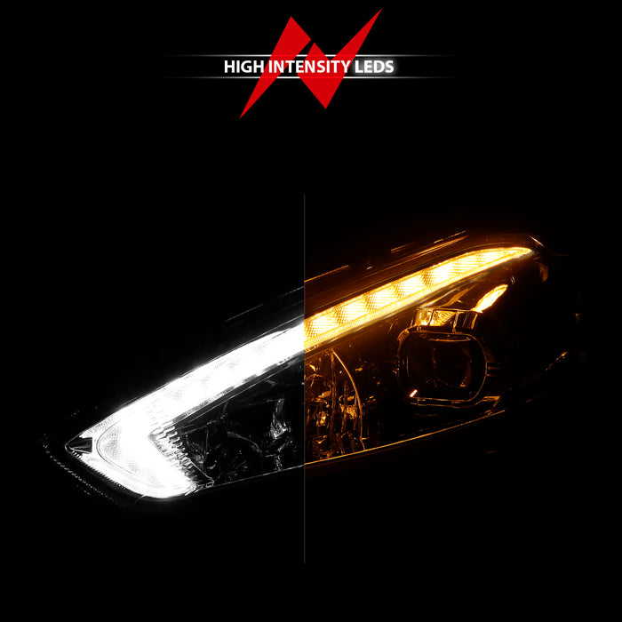 Anzo USA 121564 Projector Headlight Set; w/Light Bar Switchback; Black Housing; w/DRL; - Truck Part Superstore