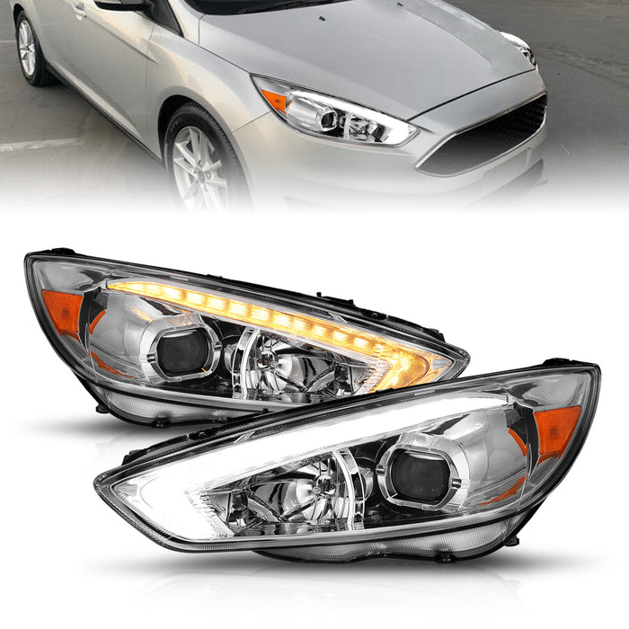 Anzo USA 121565 Projector Headlight Set; w/Light Bar Switchback; Chrome Housing; w/DRL; - Truck Part Superstore