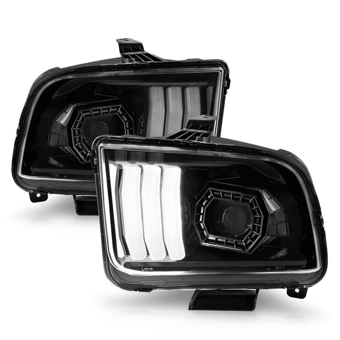 Anzo USA 121566 Projector Headlight Set; Black Housing; Pair; w/Light Bar; Pair; - Truck Part Superstore