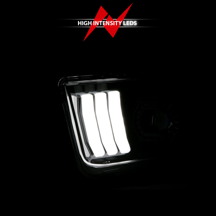 Anzo USA 121566 Projector Headlight Set; Black Housing; Pair; w/Light Bar; Pair; - Truck Part Superstore