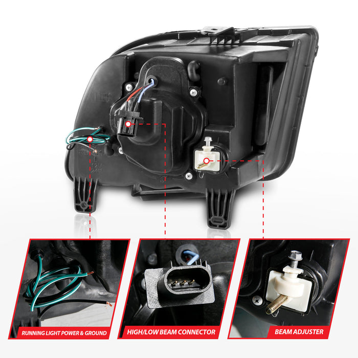 Anzo USA 121567 Projector Headlight Set; Chrome Housing; Pair; w/Light Bar; Pair; - Truck Part Superstore