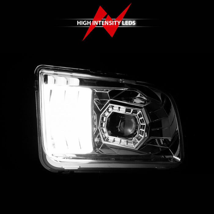 Anzo USA 121567 Projector Headlight Set; Chrome Housing; Pair; w/Light Bar; Pair; - Truck Part Superstore