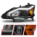 Anzo USA 121569 Projector Headlight Set; Black Housing; w/Light Bar; - Truck Part Superstore
