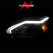 Anzo USA 121569 Projector Headlight Set; Black Housing; w/Light Bar; - Truck Part Superstore