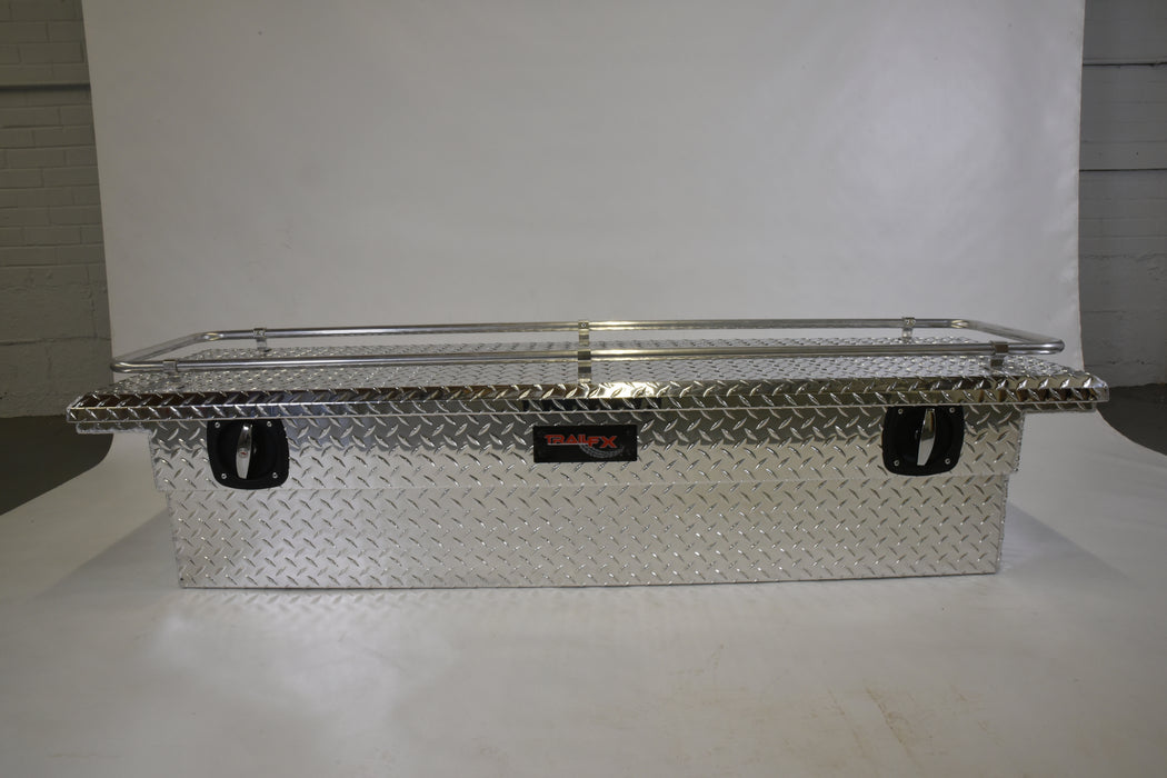 TrailFX 121691CR Crsovr Dep Ang Low Profil Sgl Lid Dia Trd Brit Alum 69x19.25x17.5 W/Rail On Lid - Truck Part Superstore