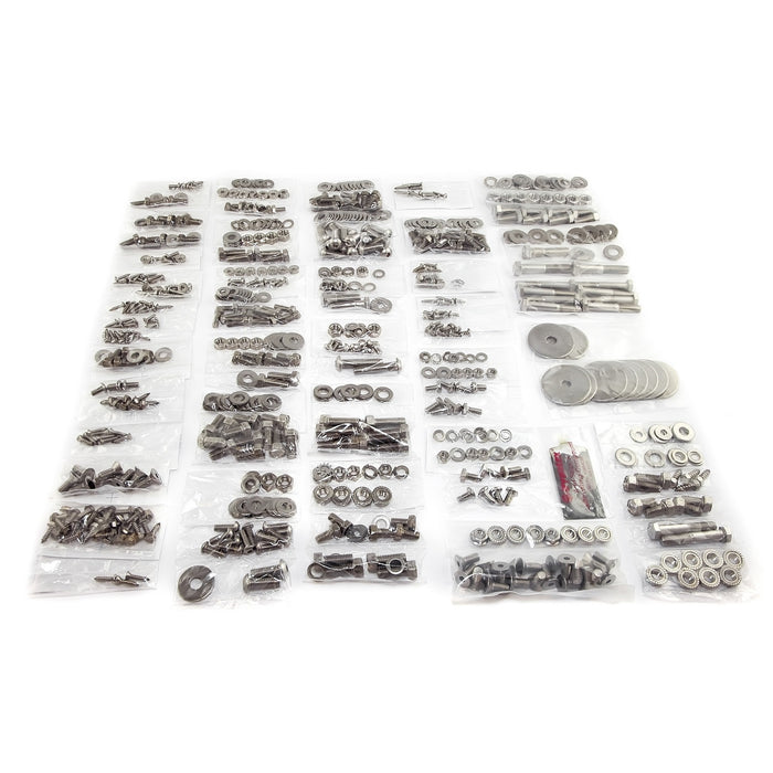 Omix 12215.05 Body Fastener Kit; 582 pc.; Stainless Steel; For Models w/o Tailgate; - Truck Part Superstore