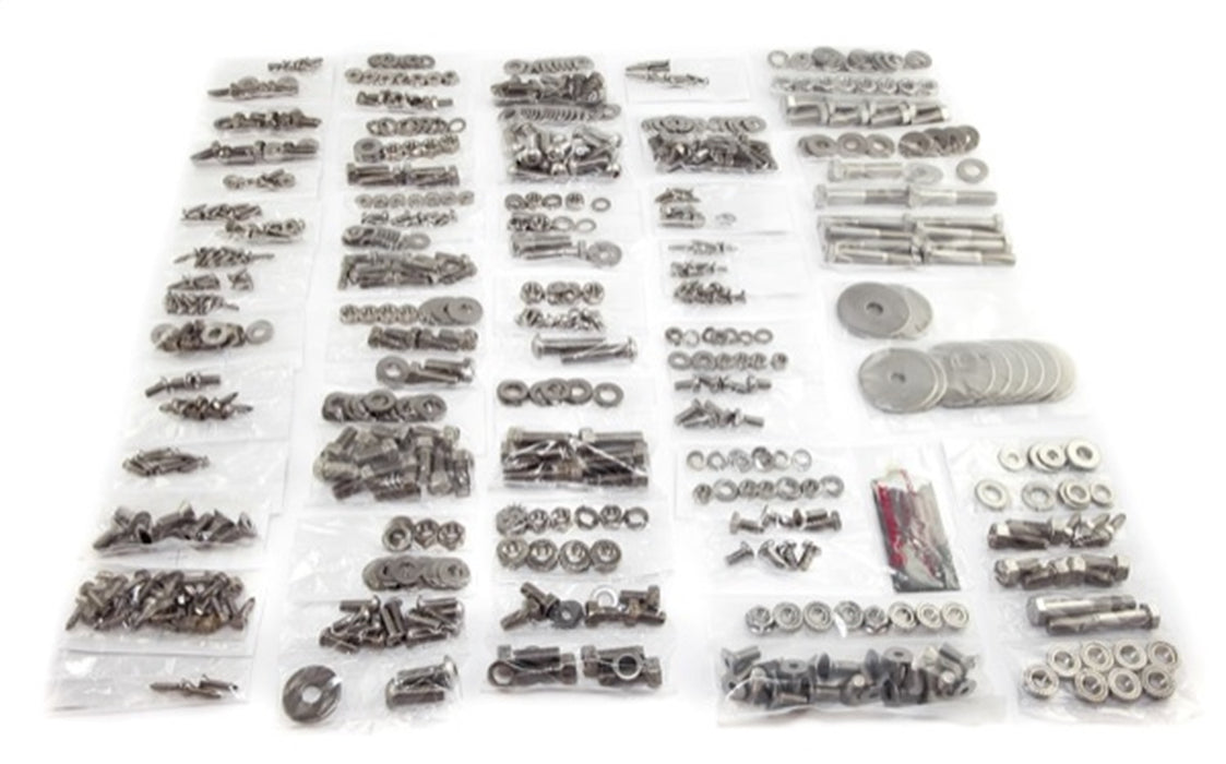 Omix 12215.07 Body Fastener Kit; 620 pc.; Stainless Steel; For Models w/Soft Top; - Truck Part Superstore
