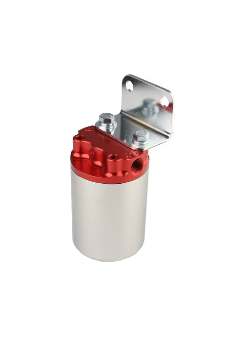 Aeromotive Fuel System 12308 10 Micron, Red/Polished Canister Fuel Filter - Truck Part Superstore