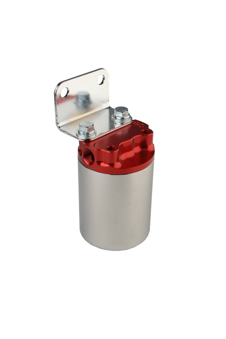 Aeromotive Fuel System 12308 10 Micron, Red/Polished Canister Fuel Filter - Truck Part Superstore