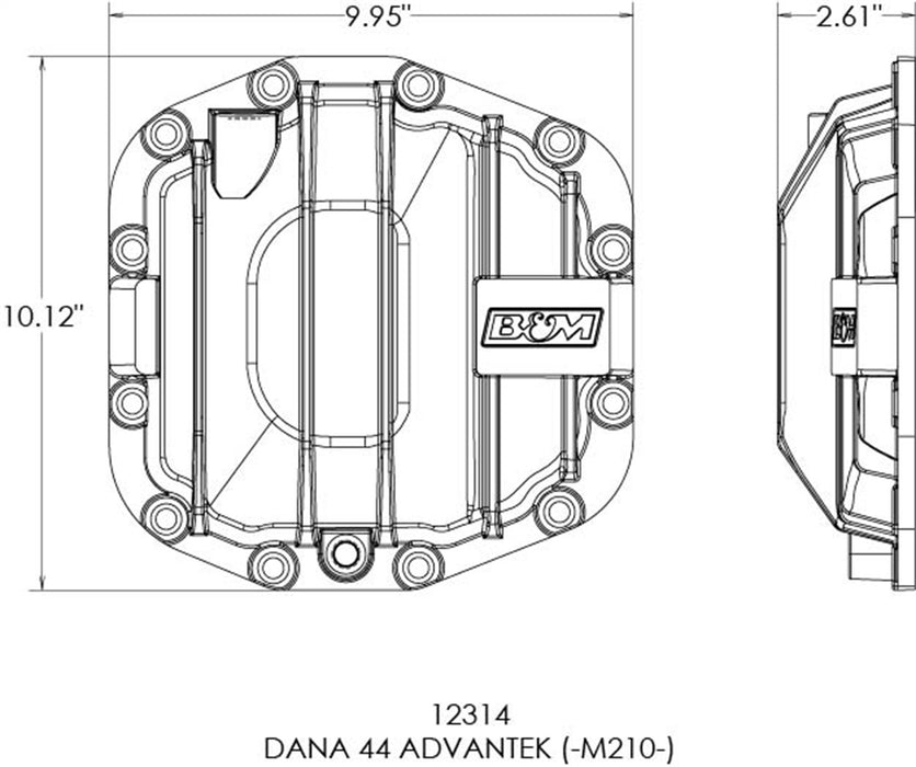 B&M 12314 Differential Cover; Front; For Dana 44 Advantek; Nodular Iron; - Truck Part Superstore