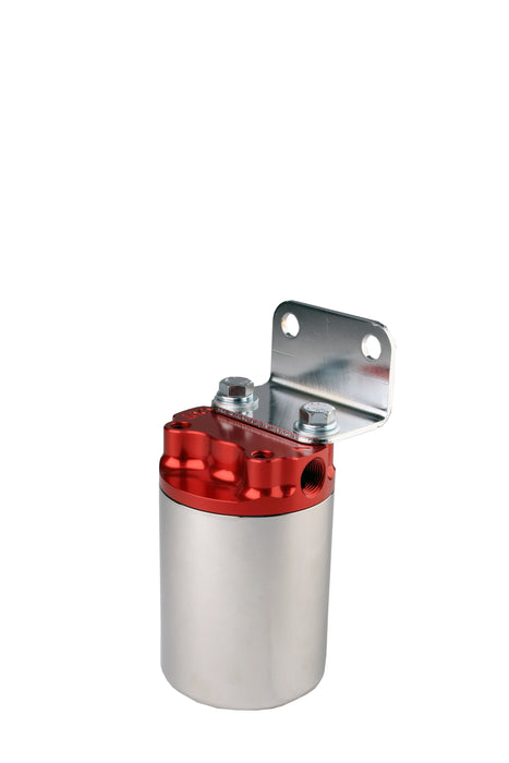 Aeromotive Fuel System 12318 100 Micron, Red/Polished Canister Fuel Filter - Truck Part Superstore