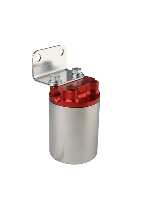 Aeromotive Fuel System 12318 100 Micron, Red/Polished Canister Fuel Filter - Truck Part Superstore