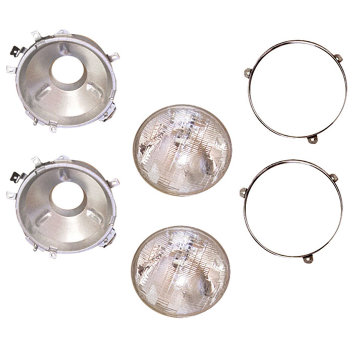 Omix 12402.02 Head Light Set; Left And Right; Incl. 2 Housings/Head Lights/Retaining Rings; - Truck Part Superstore