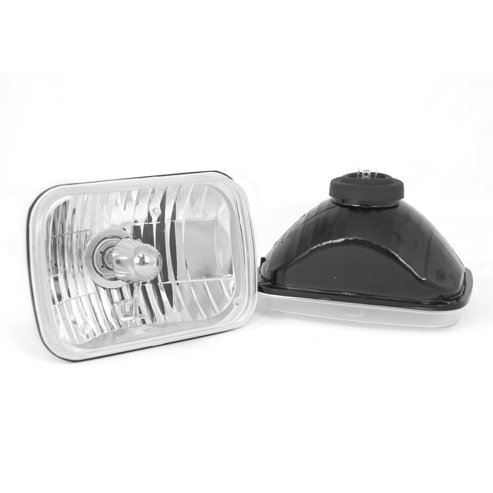 Rugged Ridge 12402.82 Crystal H2 Headlight; 200MM Rectangular; Incl. H2 Bulbs; Pair; - Truck Part Superstore