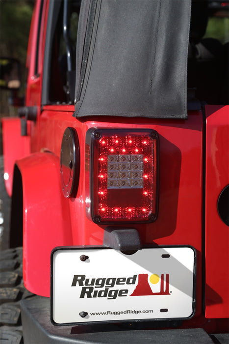 Rugged Ridge 12403.88 LED Tail Light Set; Pair; Smoke Tinted Lens; - Truck Part Superstore