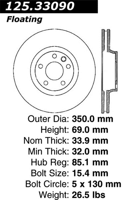 StopTech 125.33090CRY StopTech Cryostop Premium High Carbon Rotor; Front Left - Truck Part Superstore