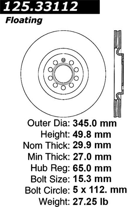 StopTech 125.33112CRY StopTech Cryostop Premium High Carbon Rotor; Front - Truck Part Superstore