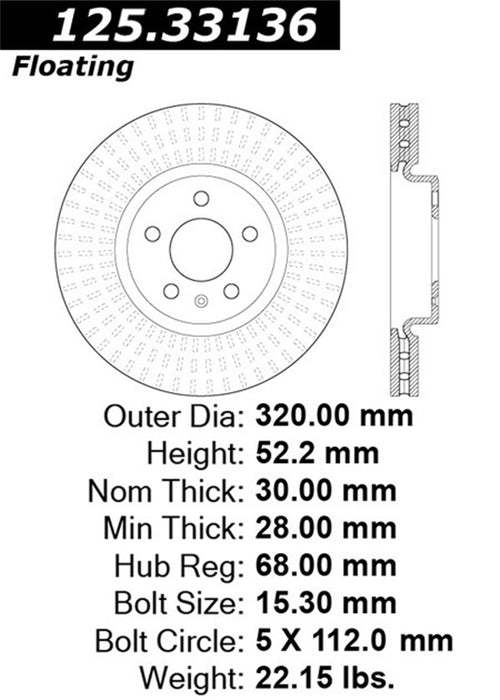 StopTech 125.33136CRY StopTech Cryostop Premium High Carbon Rotor; Front - Truck Part Superstore