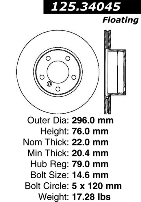StopTech 125.34045CRY StopTech Cryostop Premium High Carbon Rotor; Front - Truck Part Superstore
