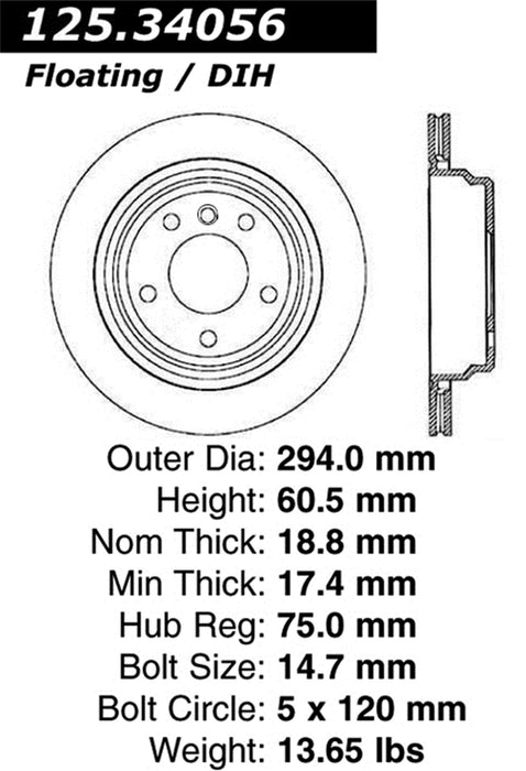 StopTech 125.34056CRY StopTech Cryostop Premium High Carbon Rotor; Rear - Truck Part Superstore