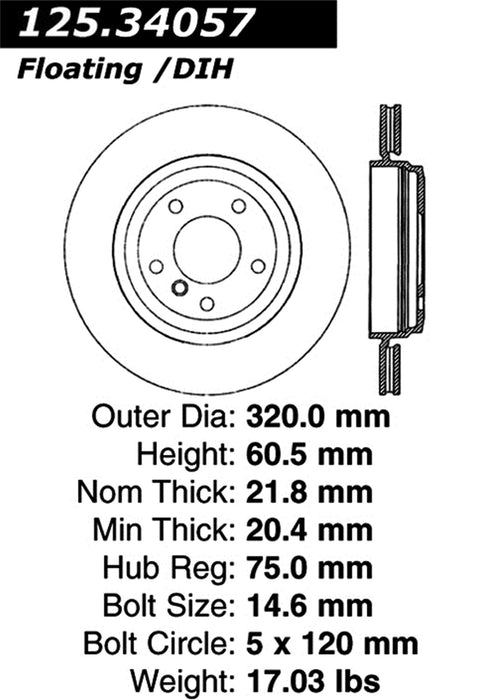 StopTech 125.34057CRY StopTech Cryostop Premium High Carbon Rotor; Rear - Truck Part Superstore