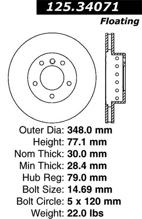 StopTech 125.34071CRY StopTech Cryostop Premium High Carbon Rotor; Front - Truck Part Superstore