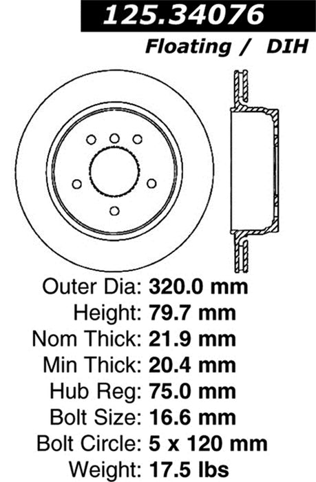 StopTech 125.34076CRY StopTech Cryostop Premium High Carbon Rotor; Rear - Truck Part Superstore