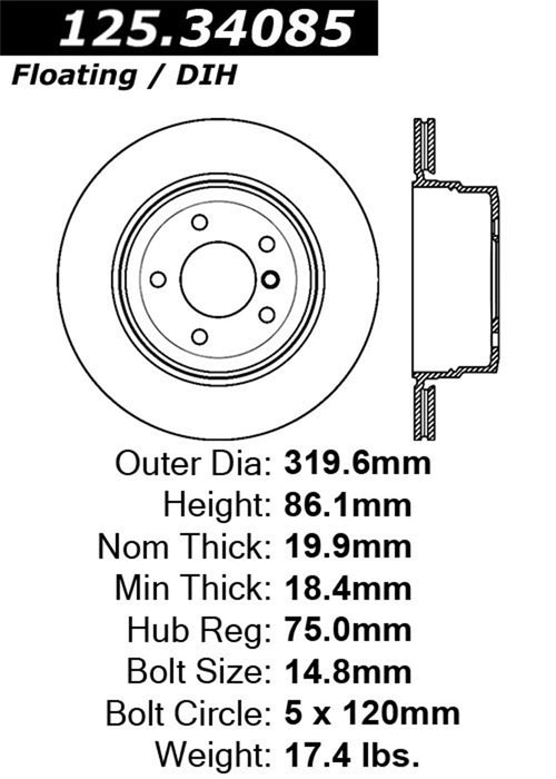 StopTech 125.34085CRY StopTech Cryostop Premium High Carbon Rotor; Rear - Truck Part Superstore