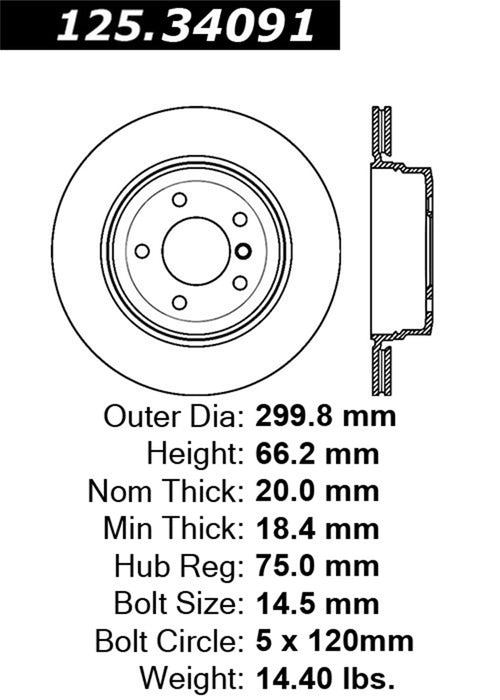 StopTech 125.34091CRY StopTech Cryostop Premium High Carbon Rotor; Rear - Truck Part Superstore