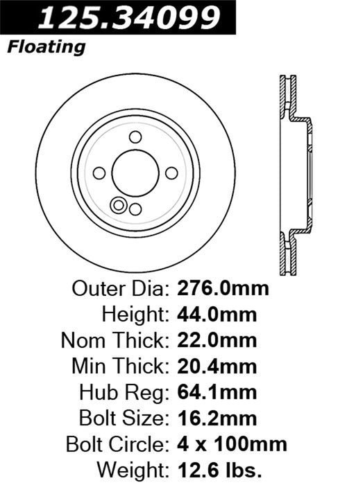 StopTech 125.34099CRY StopTech Cryostop Premium High Carbon Rotor; Front - Truck Part Superstore