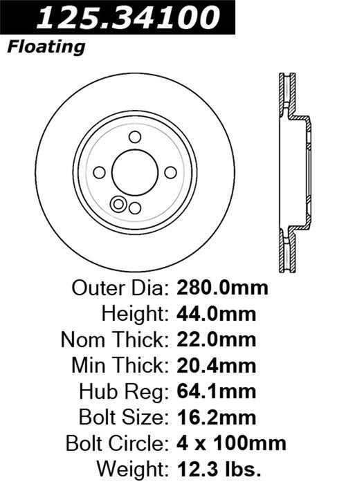StopTech 125.34100CRY StopTech Cryostop Premium High Carbon Rotor; Front - Truck Part Superstore