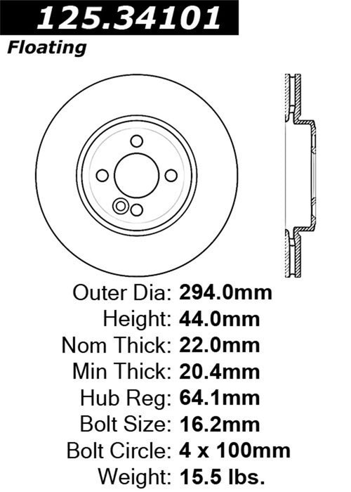 StopTech 125.34101CRY StopTech Cryostop Premium High Carbon Rotor; Front - Truck Part Superstore