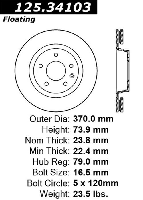 StopTech 125.34103CRY StopTech Cryostop Premium High Carbon Rotor; Rear - Truck Part Superstore