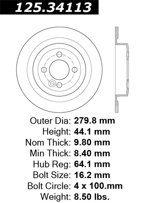 StopTech 125.34113CRY StopTech Cryostop Premium High Carbon Rotor; Rear - Truck Part Superstore