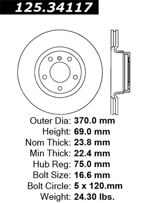 StopTech 125.34117CRY StopTech Cryostop Premium High Carbon Rotor; Rear - Truck Part Superstore
