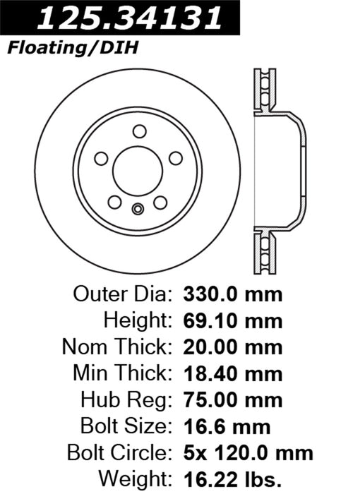 StopTech 125.34131CRY StopTech Cryostop Premium High Carbon Rotor; Rear - Truck Part Superstore