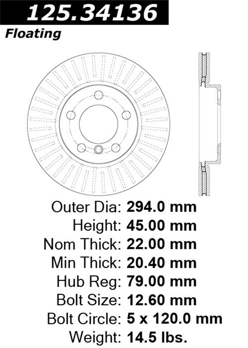 StopTech 125.34136CRY StopTech Cryostop Premium High Carbon Rotor; Front - Truck Part Superstore